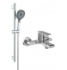Смеситель для ванны с душем STWORKI Колдинг S32100CR + Душевой гарнитур Гётеборг S03190CR, хром