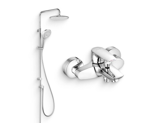 Душевой комплект Смеситель Kludi Pure Solid 346810575 + Стойка Freshline dual shower system 6709005-00