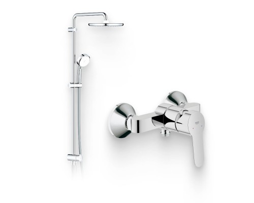 Душевой комплект Смеситель для душа Grohe BauEdge 23333000 + Стойка Tempesta Cosmopolitan System 250 26675000