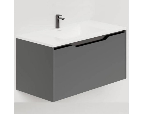 Salini Smile Тумба подвесная 80х50х48.5см., с раковиной, цвет: Anthracite. S800AON203