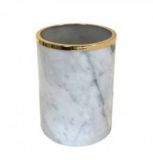 3SC Elegance Ведро без крышки 20х20хh28см, цвет: мрамор bianco carrara/золото 24к. Lucido. EL65ABCGD