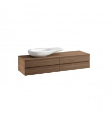 Laufen Alessi One Тумба с раковиной, 160х50х33см, с 4 выдвиж. ящиками, с сифоном, SX, подвесная, покрытие LLC, цвет: орех. 4.2426.1.097.630.1,  8.1897.3.400.112.1