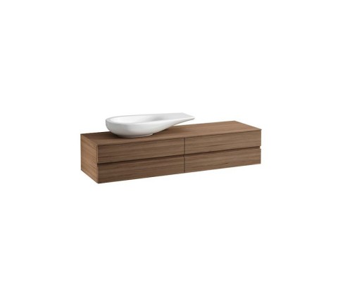 Laufen Alessi One Тумба с раковиной, 160х50х33см, с 4 выдвиж. ящиками, с сифоном, SX, подвесная, покрытие LLC, цвет: орех. 4.2426.1.097.630.1,  8.1897.3.400.112.1
