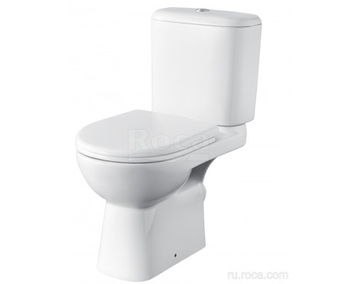 Roca 7.34P2.3.900.Y Access Унитаз-компакт с сиденьем дюропласт SoftClose, 3/6 л, косой выпуск