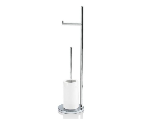 Decor Walther DW 6700 Напольная стойка 74.1см., с ершиком и бумагодержателем, фарфор, цвет: хром / белый. 0838400 Decor Walther DW 6700 Напольная стойка 74.1см., с ершиком и бумагодержателем, фарфор, цвет: хром / белый. 0838400