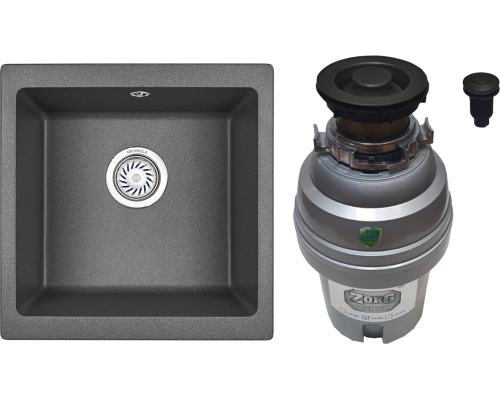 Комплект Мойка Granula 4451, графит + Измельчитель Zorg ZR-75 D GRAFIT