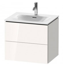 Duravit L-Cube База подвесная 62x48.1x55см с раковиной, 2 ящика, цвет: глянцевый белый. LC630502222,  23446300001