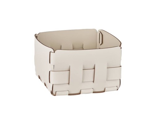 ADJ Корзинка Mini Bottega, 19x19xH13 см., цвет: белый/панна котта. 1019.10/16