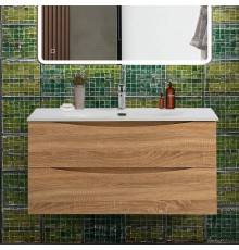 Тумба с раковиной BelBagno Marino-cer-n 100 подвесная, rovere bianco