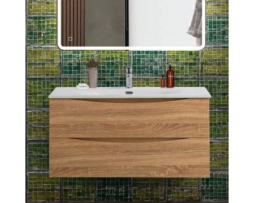 Тумба с раковиной BelBagno Marino-cer-n 100 подвесная, rovere bianco Тумба с раковиной BelBagno Marino-cer-n 100 подвесная, rovere bianco