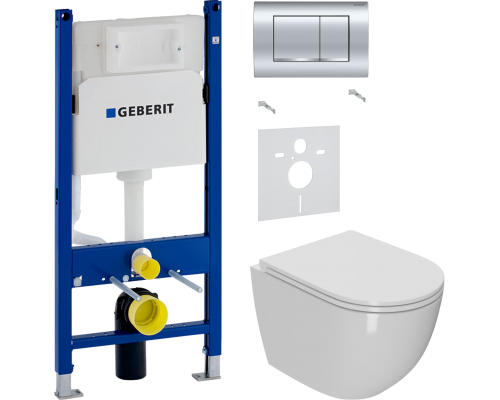 Комплект Унитаз подвесной Bauedge Bau Dream Hurricane3 безободковый, с микролифтом, белый + Шумоизоляция Geberit 156.050.00.1 + Инсталляция Duofix Delta 458.163.21.1 с кнопкой смыва, хром Комплект Унитаз подвесной Bauedge Bau Dream Hurricane3 безободковый, с микролифтом, белый + Шумоизоляция Geberit 156.050.00.1 + Инсталляция Duofix Delta 458.163.21.1 с кнопкой смыва, хром