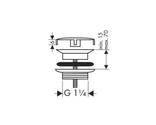 Hansgrohe Донный клапан, цвет: хром. 50001000 Hansgrohe Донный клапан, цвет: хром. 50001000