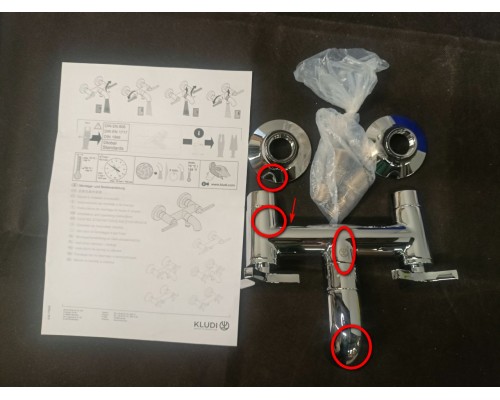 SaleKludi205400539 Nova Fonte Déco Смеситель для ванны, Керамика 90°, 23 л/мин Sale205400539_1074