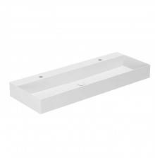 Azzurra Elegance Squared Раковина подвесная/накладная, 122x45xH12,5 см, 2 отв., цвет: Bianco lucido. ELLP122450QDBI*2