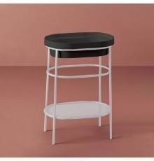 Artceram FUORI SCALA Металическая структура 36.5x58.6хh83см с раковиной без отв под смеситель, Fuori Scala ovale 58, напольная, цвет: белый матовый/черный матовый. ACA055 05,  TFL033 17 00