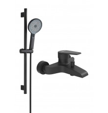 Смеситель для ванны с душем STWORKI Эстфолл S44100BK + Душевой гарнитур Гётеборг S03190BK, матовый черный