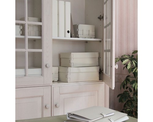 ADJ Корзинка Mini Bottega, 19x19xH13 см., цвет: белый/панна котта. 1019.10/16