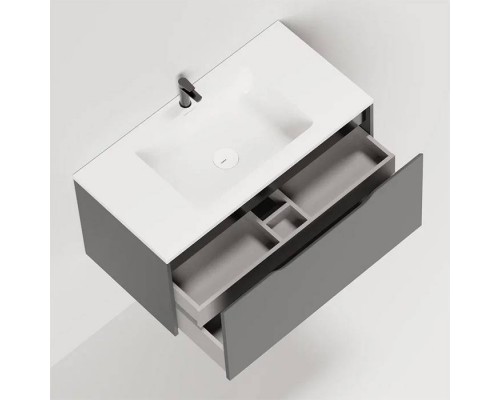 Salini Smile Тумба подвесная 80х50х48.5см., с раковиной, цвет: Anthracite. S800AON203