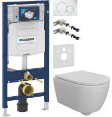 Комплект Унитаз подвесной DIWO Коломна 0700 с микролифтом + Крепления Geberit Duofix 111.815.00.1 к стене + Шумоизоляция 156.050.00.1 + Инсталляция UP 320 111.300.00.5 + Кнопка Sigma 01 115.770.11.5 белая