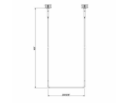Gessi Goccia Полотенцедержатель потолочный 60см h=160см, подвесной, цвет: белый. 38143#079