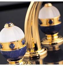 THG Cheverny Lapis Lazuli Смеситель для раковины, 3 отв., цвет: золото/лазурит. A1T-F01-151