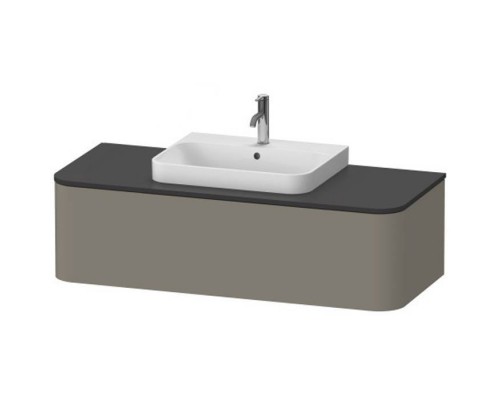 Duravit Happy D.2 Plus Тумба подвесная 130x48х35.4см, с раковиной и 1 ящиком, цвет: stone grey satin matt. 2318600000,  HP4932M9292,  HP031KM8080