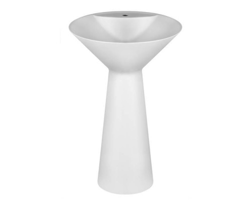 Gessi Cono Раковина 46х90 см, 1 отв., напольная, Cristalplant, без перелива, слив в стену, с сифоном, цвет: матовый белый. 45907#521