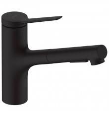 Hansgrohe Zesis M33 Смеситель для кухни, 1 отв., с вытяжным душем, цвет: черный матовый. 74800670