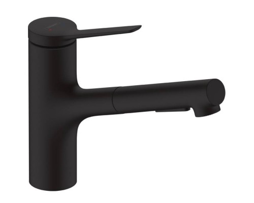 Hansgrohe Zesis M33 Смеситель для кухни, 1 отв., с вытяжным душем, цвет: черный матовый. 74800670 Hansgrohe Zesis M33 Смеситель для кухни, 1 отв., с вытяжным душем, цвет: черный матовый. 74800670