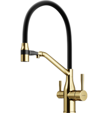 Смеситель для кухни Sancos Orta SC4008BG с гибким изливом, брашированное золото