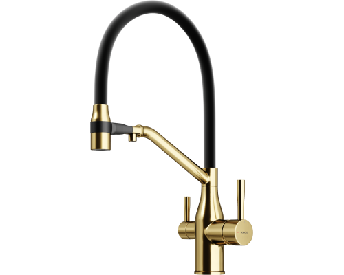 Смеситель для кухни Sancos Orta SC4008BG с гибким изливом, брашированное золото
