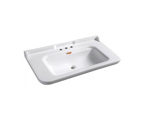 Kerasan Waldorf Раковина 120х55 см, 3 отв., керамическая, цвет: белый/золото. 811391oro,  4144K1bi/cr*3