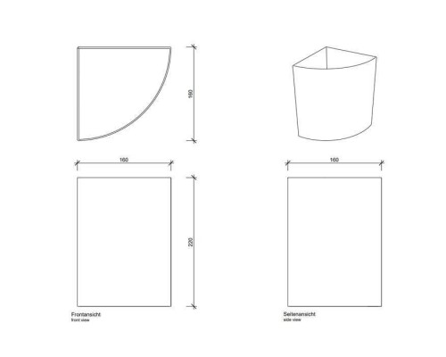 Decor Walther DW 309 Корзина для бумаги 16x16x22см, угловая, напольная, цвет: сталь полированная. 0607170