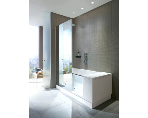 DURAVIT Shower + Bath Bathtub Ванна 170х75хh210.5см, прямоугольная с входной дверью и душевой шторкой ЗЕРКАЛЬНОЙ, SX - левосторонняя, цвет: белый. 700403000100000,  791246000001000