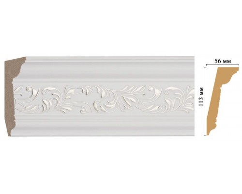 Плинтус потолочный DECOMASTER 129D-60 (113*56*2400мм)
