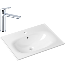Комплект Раковина Lavinia Boho Bathroom Sink 33312010 + Смеситель Wellsee ICON! for life 182301000 хром