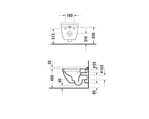 Duravit Starck 3 Унитаз подвесной безободковый, 540х360 мм, с креплением Durafix, с WG, цвет: белый. 25270900001 Duravit Starck 3 Унитаз подвесной безободковый, 540х360 мм, с креплением Durafix, с WG, цвет: белый. 25270900001