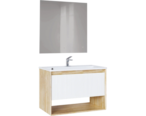 Мебель для ванной комнаты Jorno Tossony 90 сонома светлая, белый