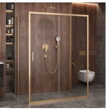 Душевой уголок Cezares Molveno AH 12 160+90 C BORO IV, 160х90 см, профиль брашированное золото, стекло прозрачное
