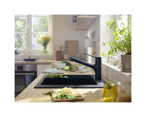 Hansgrohe Zesis M33 Смеситель для кухни, 1 отв., с вытяжным душем, цвет: черный матовый. 74800670 Hansgrohe Zesis M33 Смеситель для кухни, 1 отв., с вытяжным душем, цвет: черный матовый. 74800670