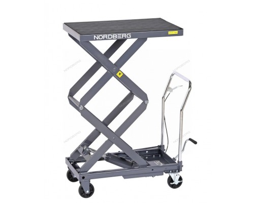 Стол подъемный гидравлический, 300 кг, двойные ножницы, серый NORDBERG N3T301G