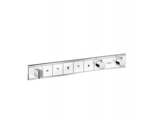 Hansgrohe RainSelect Смеситель для душа, термостатический, 5 источника, СМ, внешняя часть, цвет: хром/белый. 15358400 Hansgrohe RainSelect Смеситель для душа, термостатический, 5 источника, СМ, внешняя часть, цвет: хром/белый. 15358400