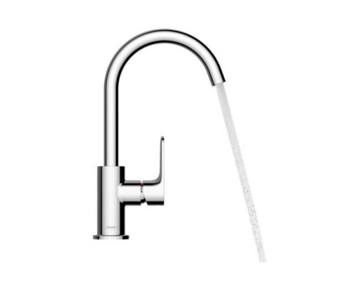 Hansgrohe Rebris S Смеситель для раковины, 1 отв., с донным клапаном, с поворотным изливом, цвет: хром. 72536000