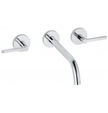 Kludi 20 146 0515 Nova Fonte Puristic Смеситель для раковины 240 мм, настен., на 3 отв., 90°, Компле 201460515