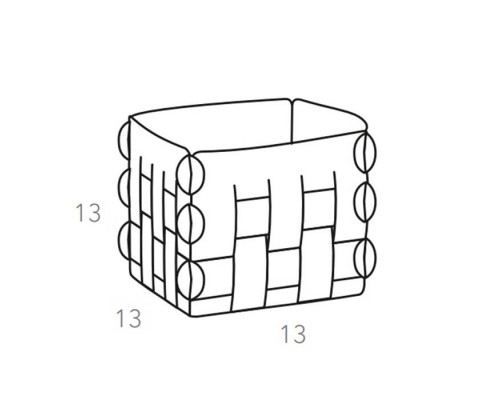 ADJ Корзинка Shlesser, 13x13xH13 см., цвет: панна котта/белый ADJ Корзинка Shlesser, 13x13xH13 см., цвет: панна котта/белый
