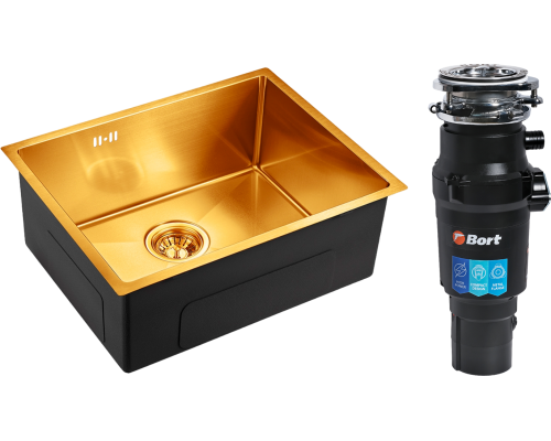 Комплект Мойка Emar PVD + Измельчитель Bort Titan 7000