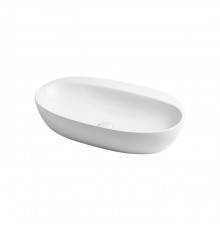 Azzurra Elegance Circle Раковина накладная, 70x42xH14 см, без отв., без перелива, цвет: Bianco lucido. ELLA070420C0BI/(ECI70 bi)*0