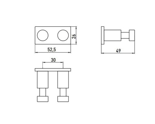 EMCO System2 Крючок двойной, цвет хром. 3574 001 00 EMCO System2 Крючок двойной, цвет хром. 3574 001 00