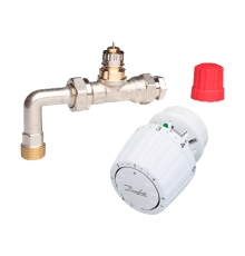 Комплект Danfoss из прямого клапана RTR-K DN 15 с коленом и термостата RTR 7090. 013G2169