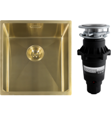 Комплект Мойка Reginox Miami 3,5" PVD 40x40 gold + Измельчитель Bone Crusher BC 810-SL Slim Line